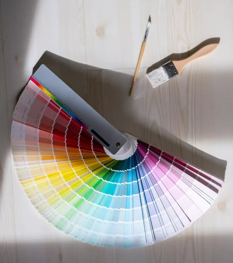 Home staging to enhance your property Color palette with a paintbrush